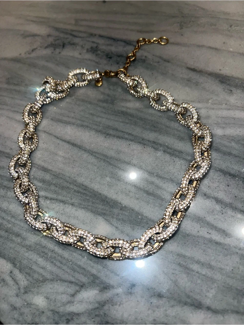 J. Crew Two-Tone Pave Crystal Link Necklace-NWOT• GIFT IDEA 🎁 GREAT DEAL!
